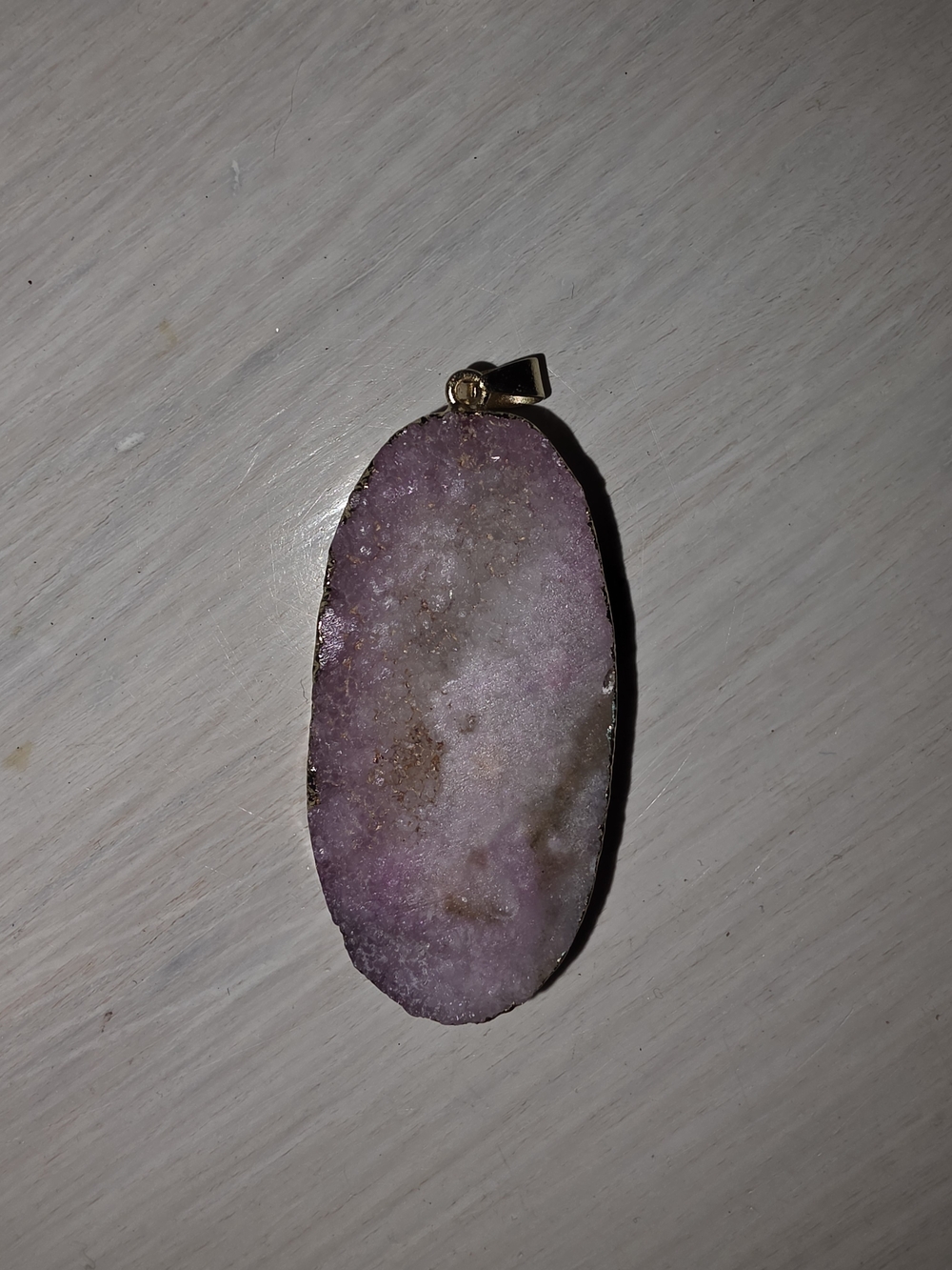 Pink Druzy Agate Pendant Necklace - Unbranded